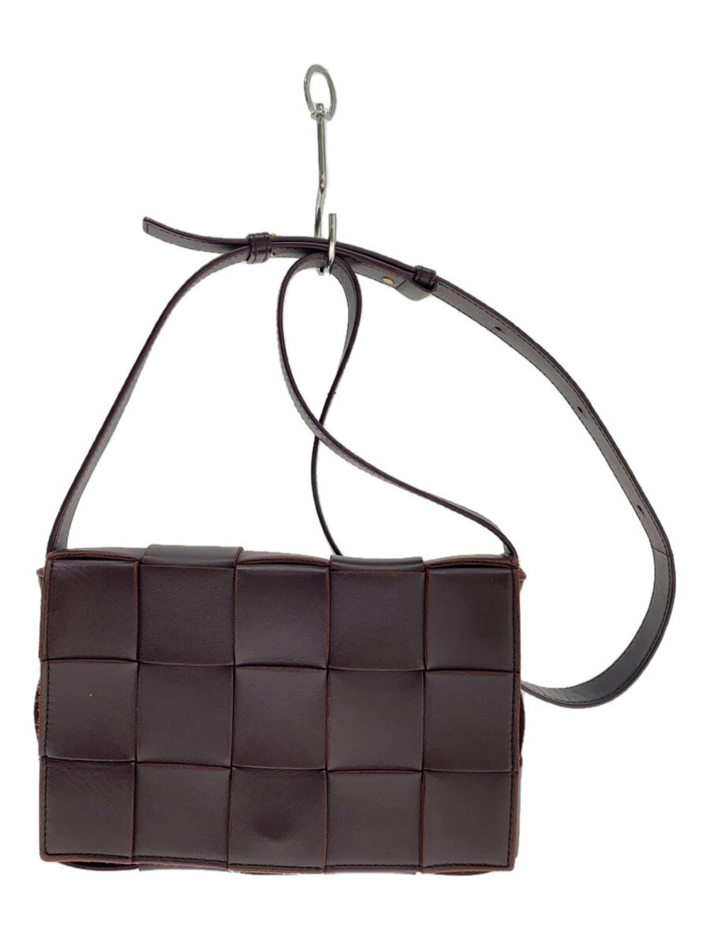 Bottega Veneta Maxi Intrecciato Cassette Crossbody Bag Shoulder Leather Brown